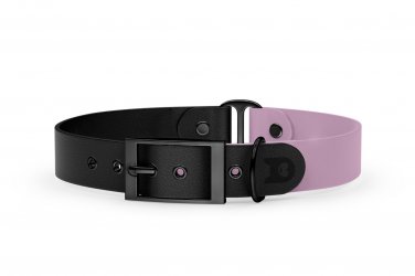 Duo-Halsband für Hunde: Schwarz & Flieder mit Schwarz-Komponenten