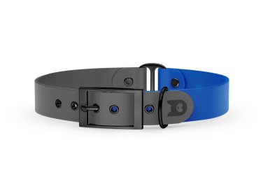 Duo-Halsband für Hunde: Grau & Blau mit Schwarz-Komponenten