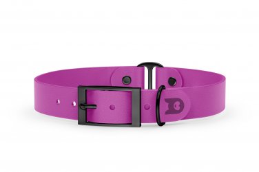 Duo-Halsband für Hunde: Hellviolett & Hellviolett mit Schwarz-Komponenten