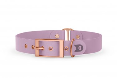 Duo-Halsband für Hunde: Flieder & Flieder mit Rosegold-Komponenten