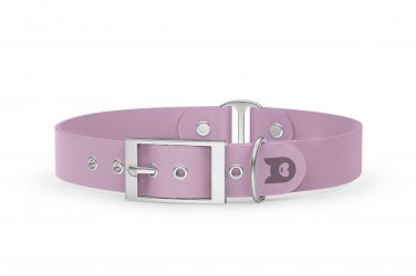 Duo-Halsband für Hunde: Flieder & Flieder mit Silber-Komponenten