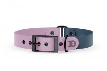 Duo-Halsband für Hunde: Flieder & Petrol mit Schwarz-Komponenten