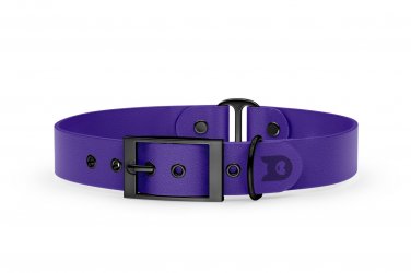 Duo-Halsband für Hunde: Violett & Violett mit Schwarz-Komponenten