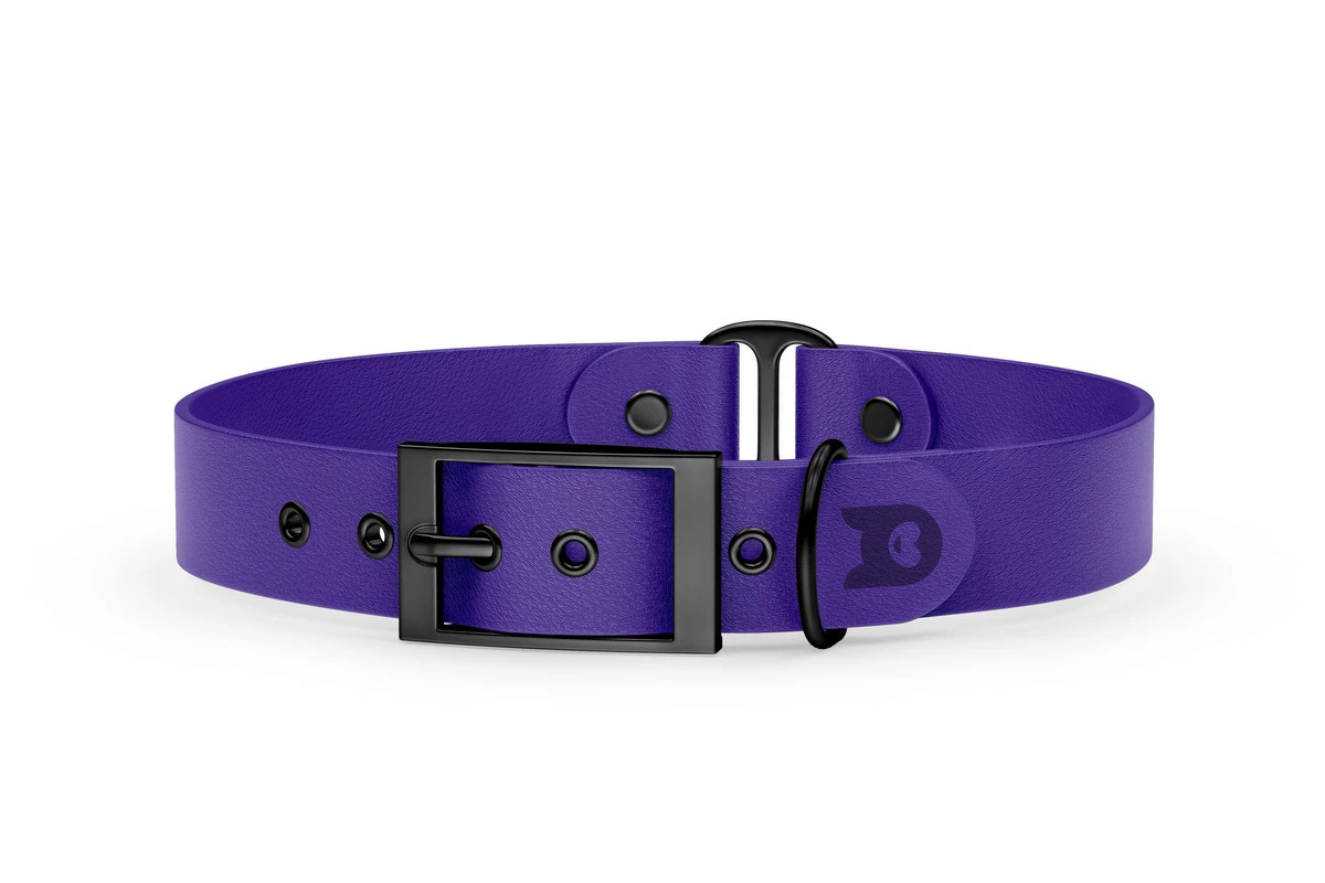Duo-Halsband für Hunde: Violett & Violett mit Schwarz-Komponenten