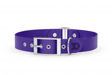 Duo-Halsband für Hunde: Violett & Violett mit Silber-Komponenten