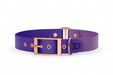 Duo-Halsband für Hunde: Violett & Purpur mit Rosegold-Komponenten