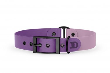 Duo-Halsband für Hunde: Purpur & Flieder mit Schwarz-Komponenten