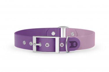 Duo-Halsband für Hunde: Purpur & Flieder mit Silber-Komponenten