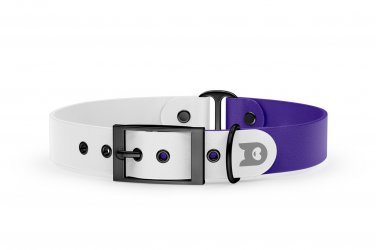 Duo-Halsband für Hunde: Weiß & Violett mit Schwarz-Komponenten