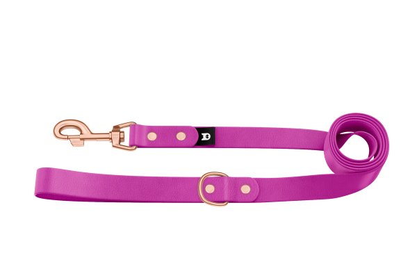 Basis-Leine für Hunde: Hellviolett mit Komponenten aus Rosegold