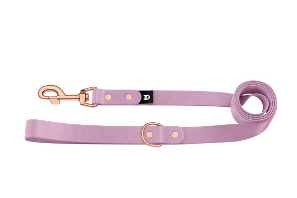 Basis-Leine für Hunde: Flieder mit Komponenten aus Rosegold