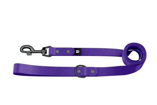 Basis-Leine für Hunde: Violett mit Komponenten aus Schwarz