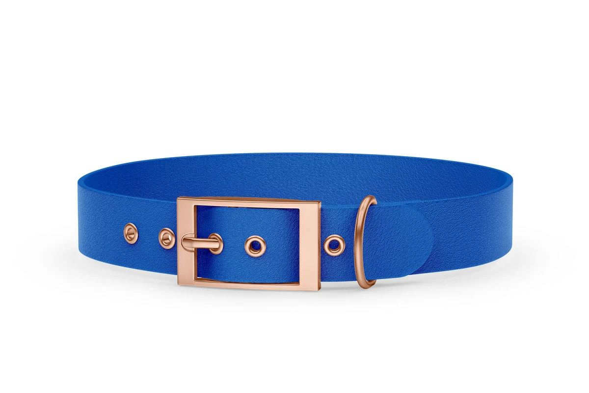 Abenteuerhalsband für Hunde: Blau mit Rosegold