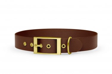 Abenteuerhalsband für Hunde: Dunkelbraun mit Gold