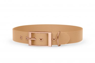 Abenteuerhalsband für Hunde: Hellbraun mit Rosegold