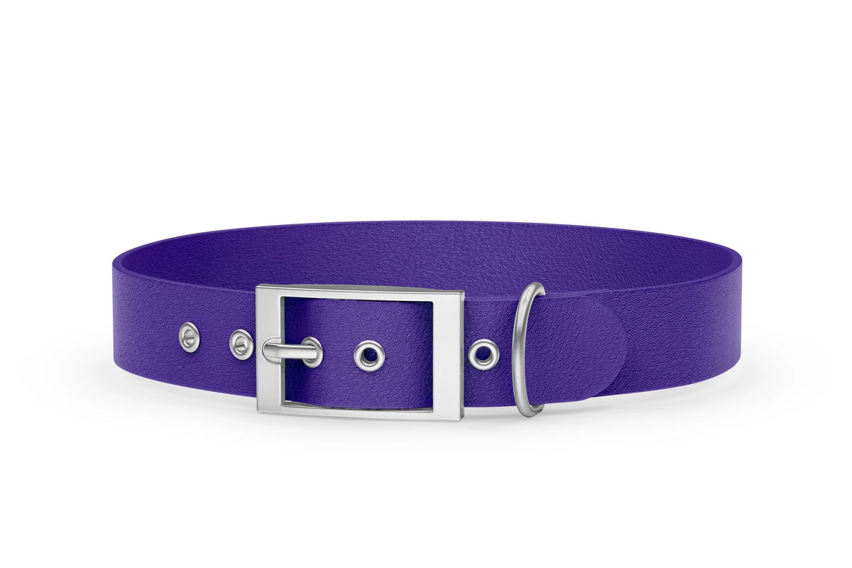 Abenteuerhalsband für Hunde: Violett mit Silber