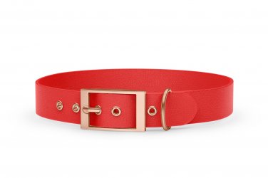 Abenteuerhalsband für Hunde: Rot mit Rosegold