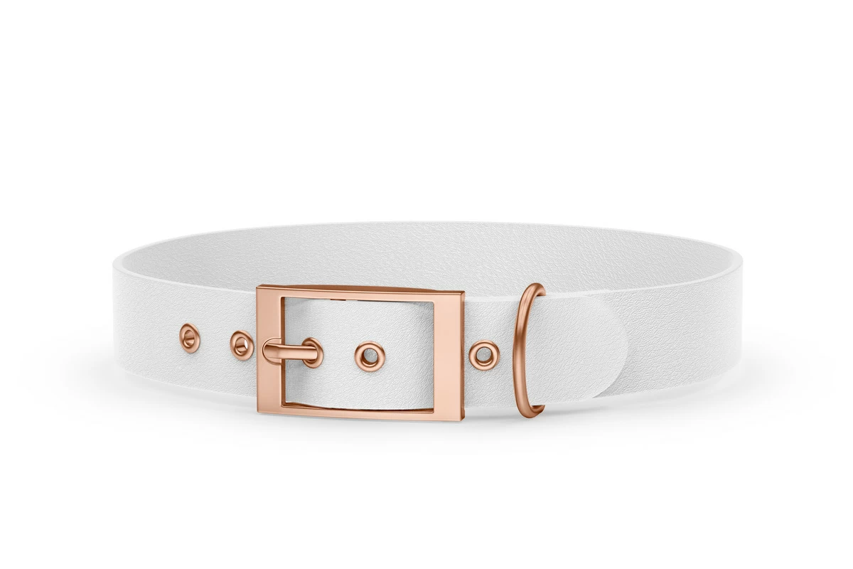 Abenteuerhalsband für Hunde: Weiß mit Rosegold