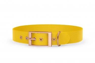 Abenteuerhalsband für Hunde: Gelb mit Rosegold