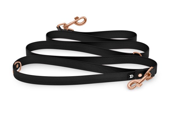 Reduzierte Hundeleine: Schwarz und Schwarz mit Rosegold-Komponenten