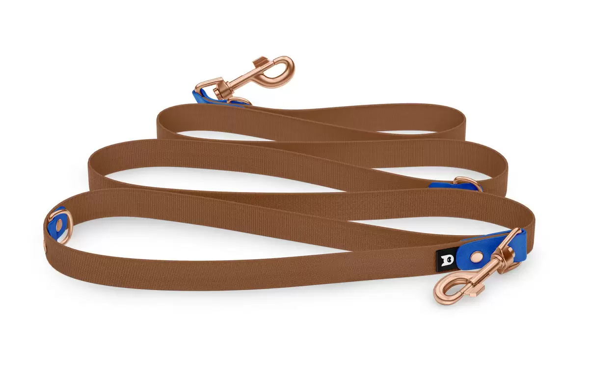 Reduzierte Hundeleine: Blau und mit Rosegold-Komponenten