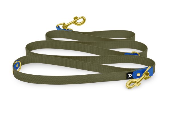 Reduzierte Hundeleine: Blau und mit Gold-Komponenten