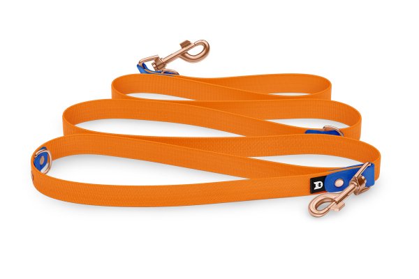 Reduzierte Hundeleine: Blau und mit Rosegold-Komponenten