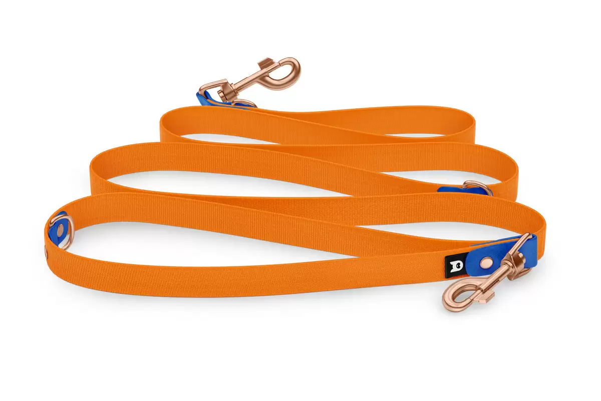 Reduzierte Hundeleine: Blau und mit Rosegold-Komponenten