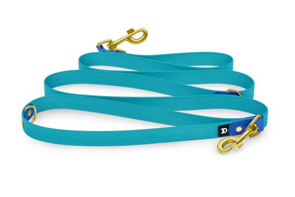 Reduzierte Hundeleine: Blau und mit Gold-Komponenten