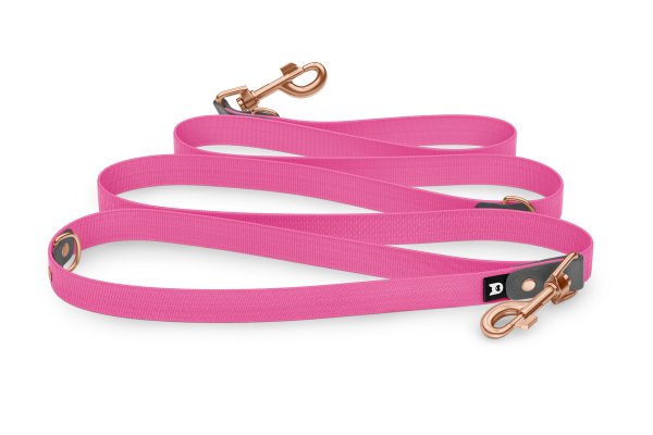 Reduzierte Hundeleine: Grau und mit Rosegold-Komponenten