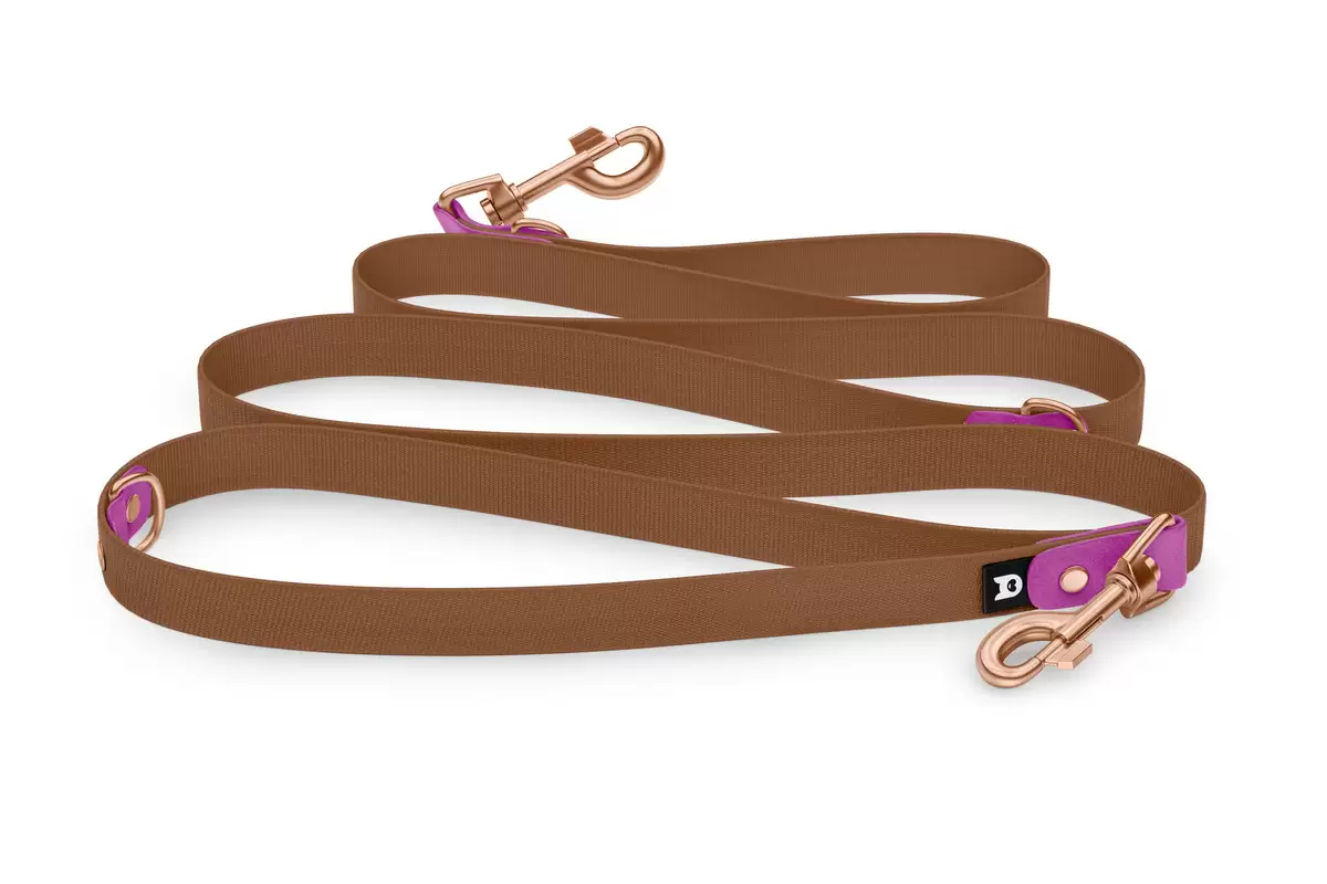 Reduzierte Hundeleine: Hellviolett und mit Rosegold-Komponenten