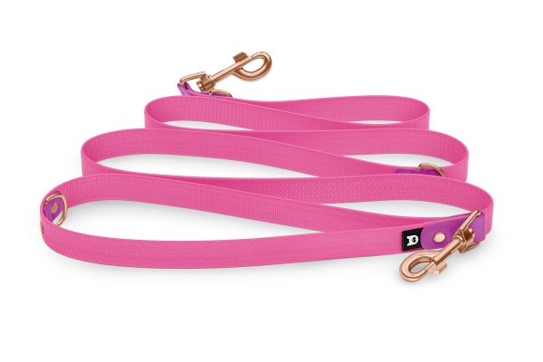 Reduzierte Hundeleine: Hellviolett und mit Rosegold-Komponenten