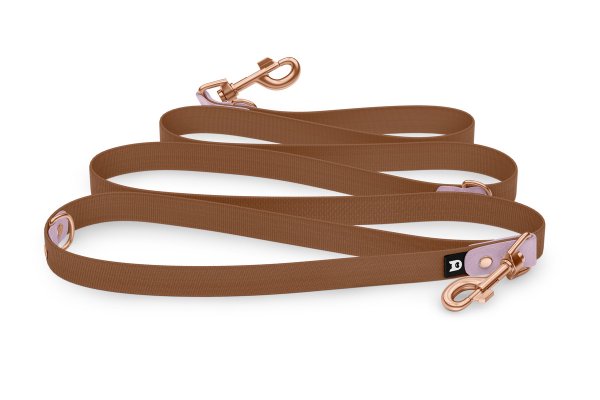Reduzierte Hundeleine: Flieder und mit Rosegold-Komponenten