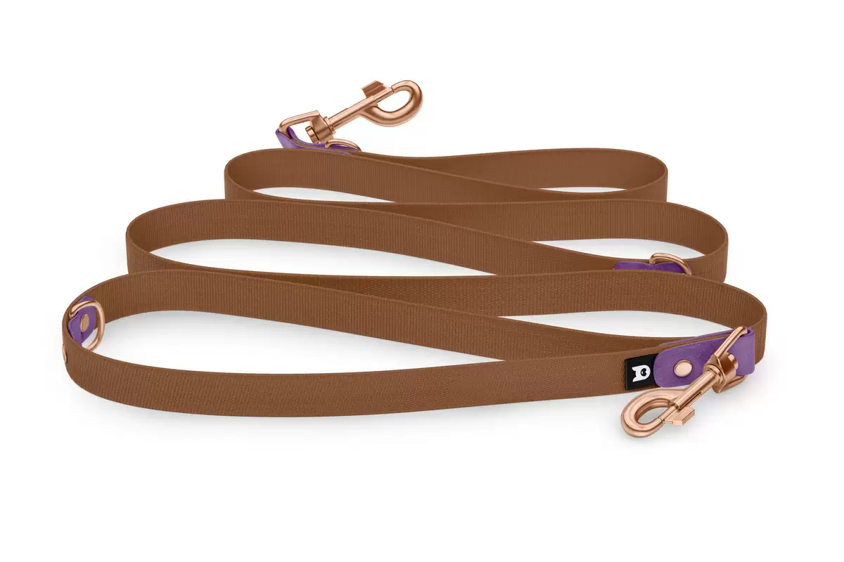 Reduzierte Hundeleine: Purpur und mit Rosegold-Komponenten